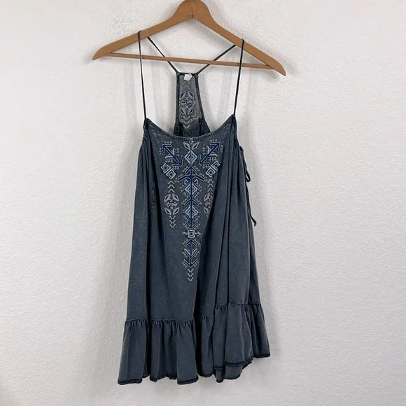 Free People | Dresses | Free People Intimately Racerback Drop Waist Swing  Embroidered Dress